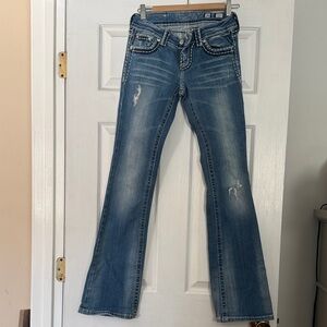 Miss Me Distressed Blue Flare Jeans